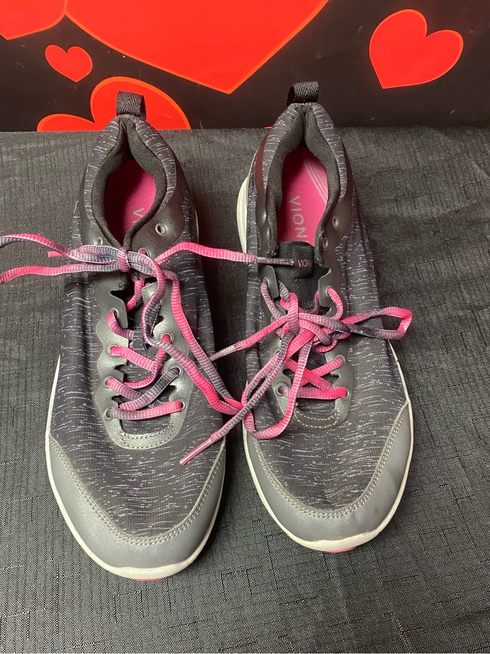 Vionic Women’s Size 10 Gray Pink Athletic Walking Shoes